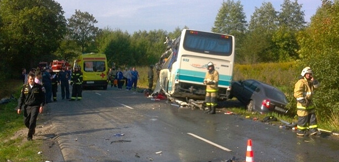 Под Калининградом столкнулись автобус и грузовик — семеро погибших, в том числе ребёнок