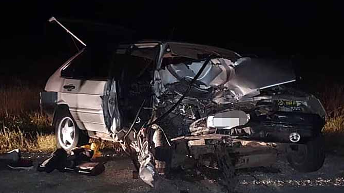 ДТП в Башкирии, разбитая "девятка"