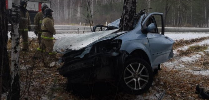 В Челябинской области иномарка врезалась в дерево – погибла женщина