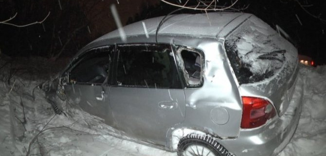 Honda вылетела в кювет в Екатеринбурге