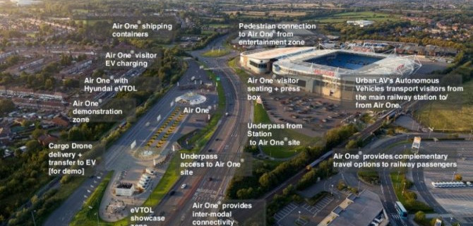 Hyundai построит в Великобритании первый в мире порт для аэротакси