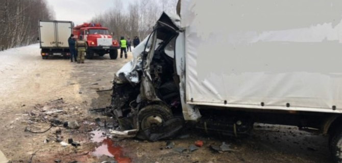 Мощная залипуха с двумя грузовиками в Касимовском районе Рязанской области