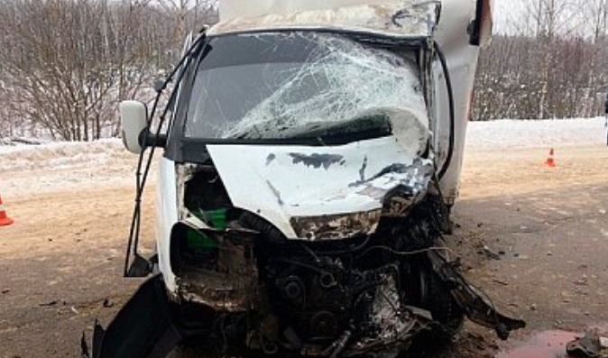 Мощная залипуха с двумя грузовиками в Касимовском районе Рязанской области_2