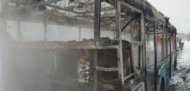 В Москве сгорел автобус