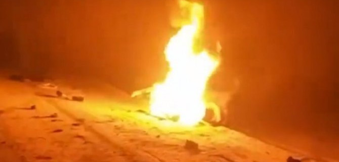 Снегоход в Чебоксарском районе сгорел ярким пламенем, водитель погиб