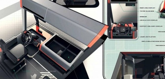 В интернете показали салон нового электромобиля из США