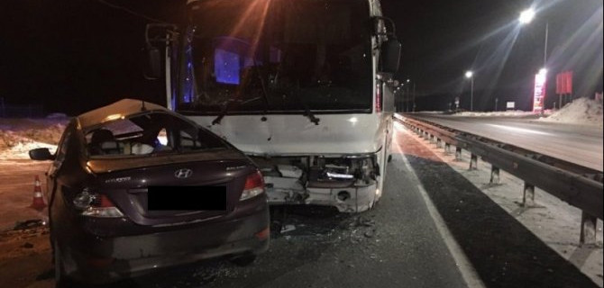 В ДТП с автобусом на трассе Тюмень – Ханты-Мансийск погиб человек